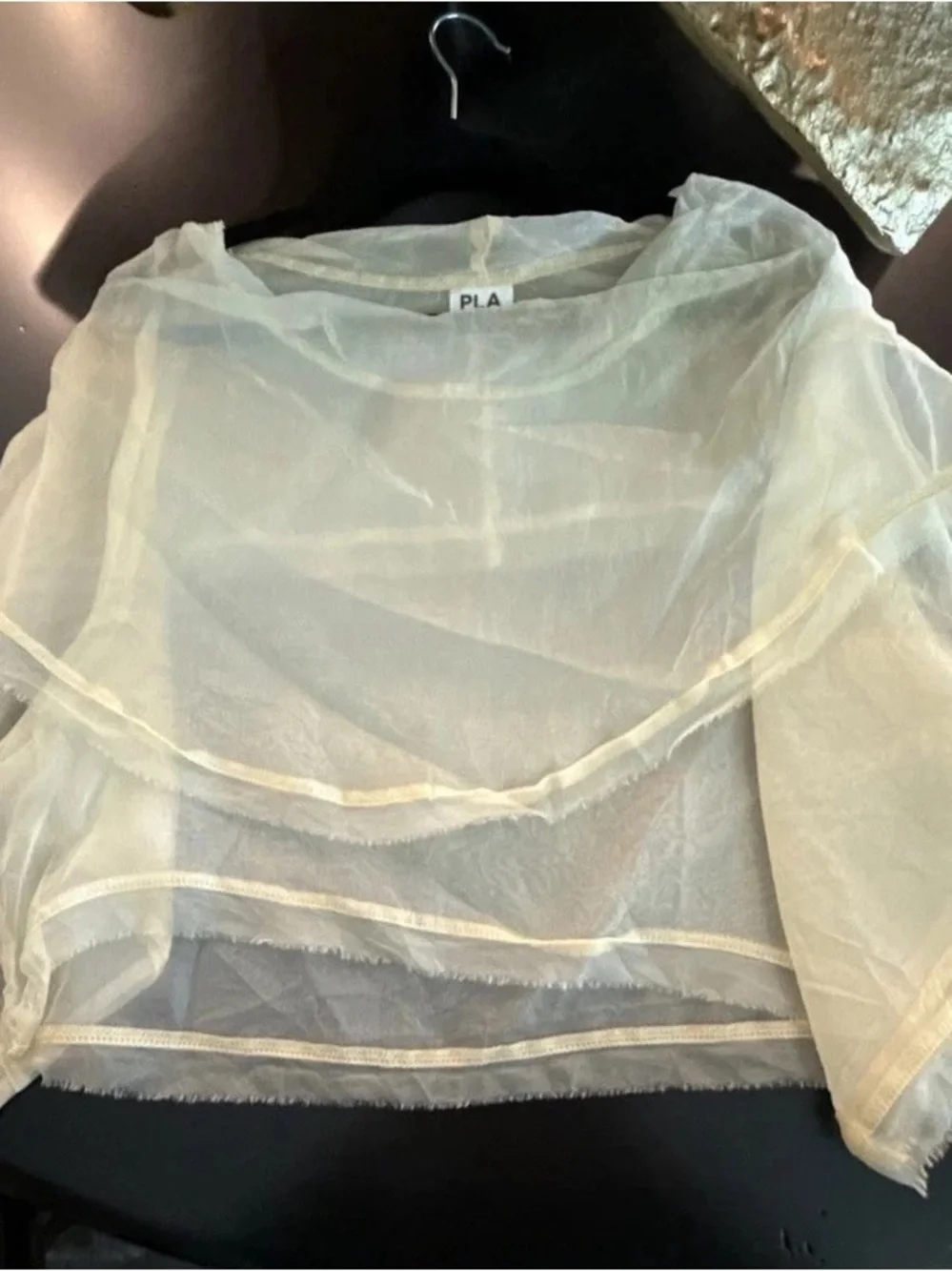 PLA Sheer Cream Layered Blouse